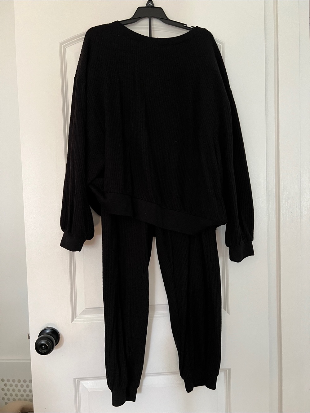 Old Navy Black Ribbed Lounge Pants & Pullover Set